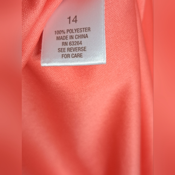 Dress Barn Halter Hardware Neck Pleated Coral Maxi Dress Sz 14 - Picture 13 of 13